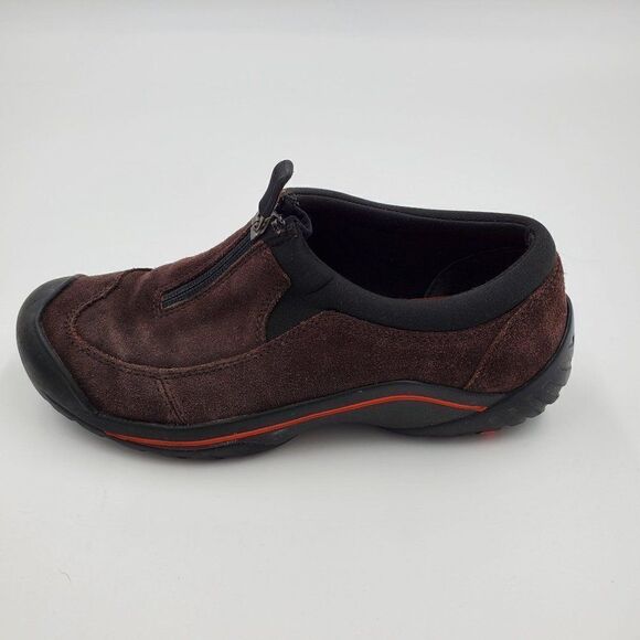 Lands End Sneakers Size 6 B Women Brown Suede Zip Close - Picture 8 of 10